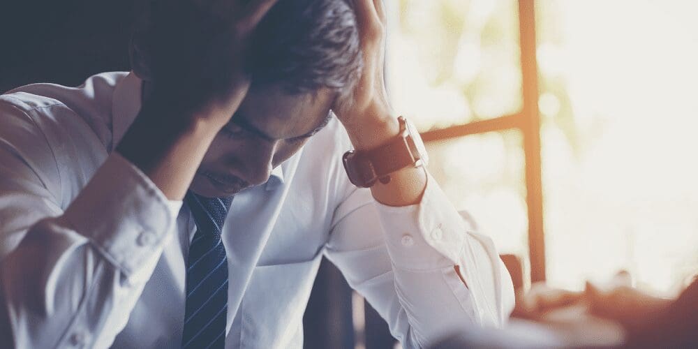 A man looking stressed