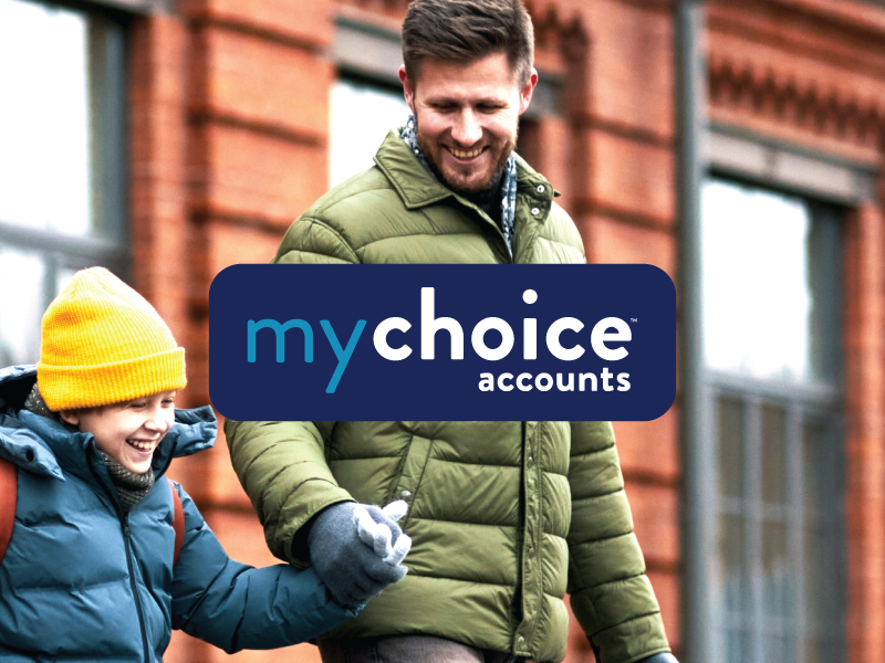 A man and child out crossing the street