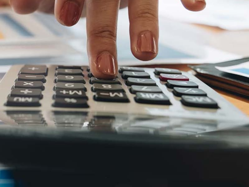 close up of a calculator