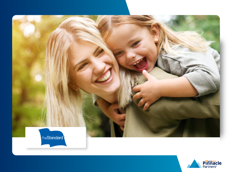 Family with smiling and giggling with child on the back