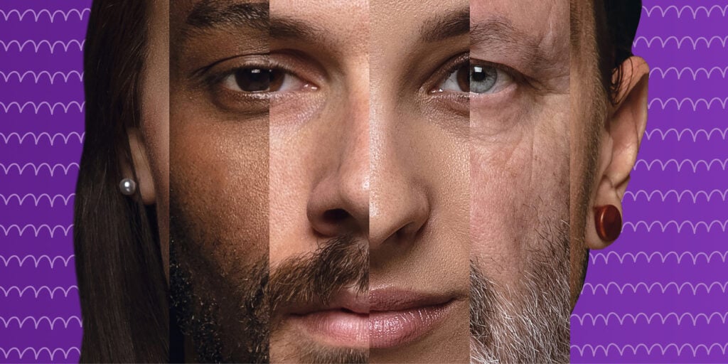 Human Face Made From Portrait of Different People of Diverse Age, Gender and Race