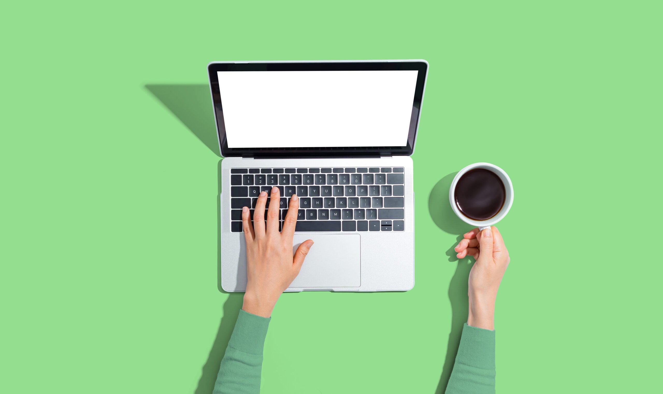 Person using a laptop computer