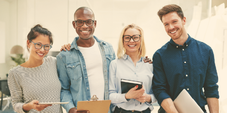 group of co-workers smilling