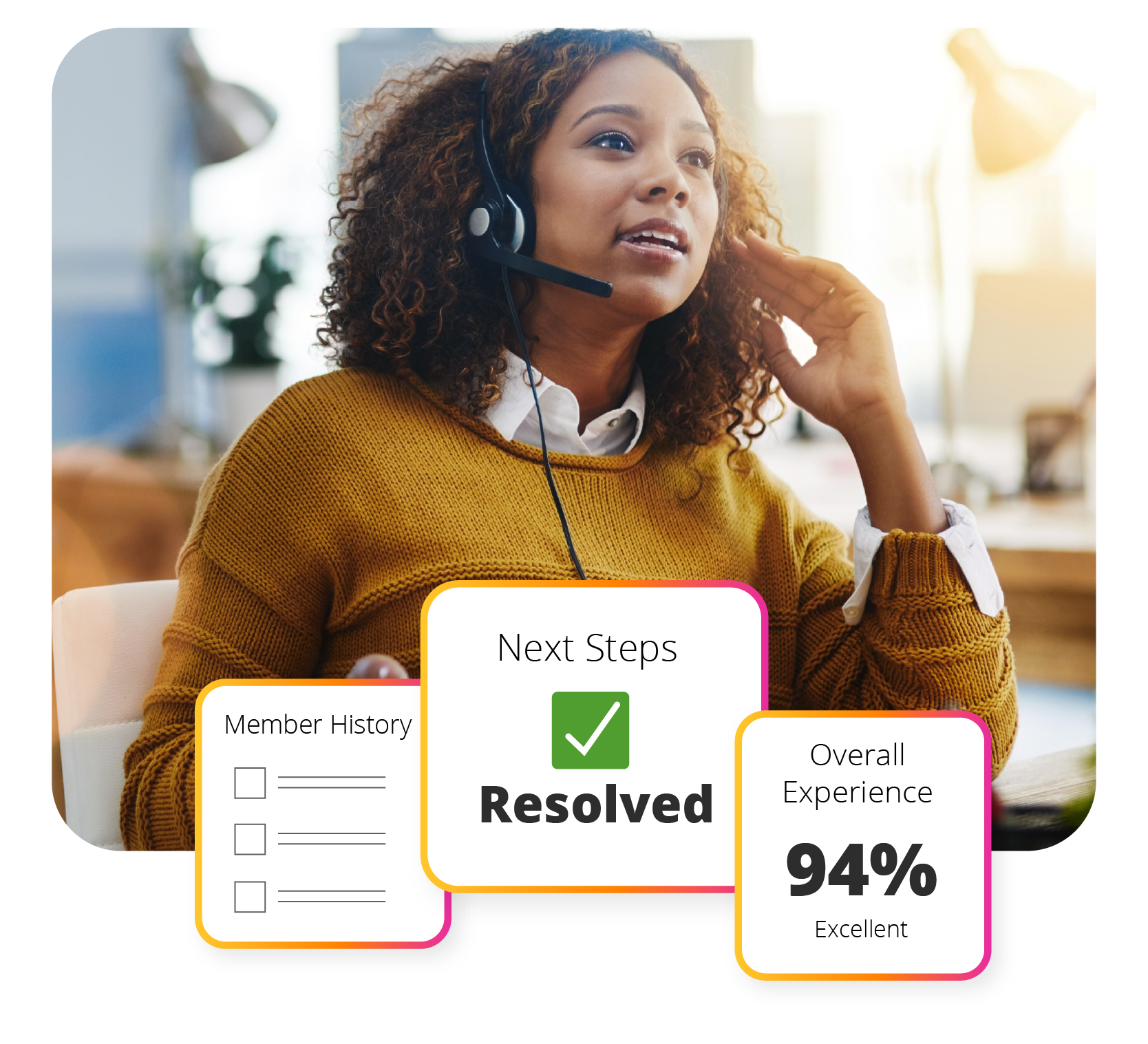 call center woman working