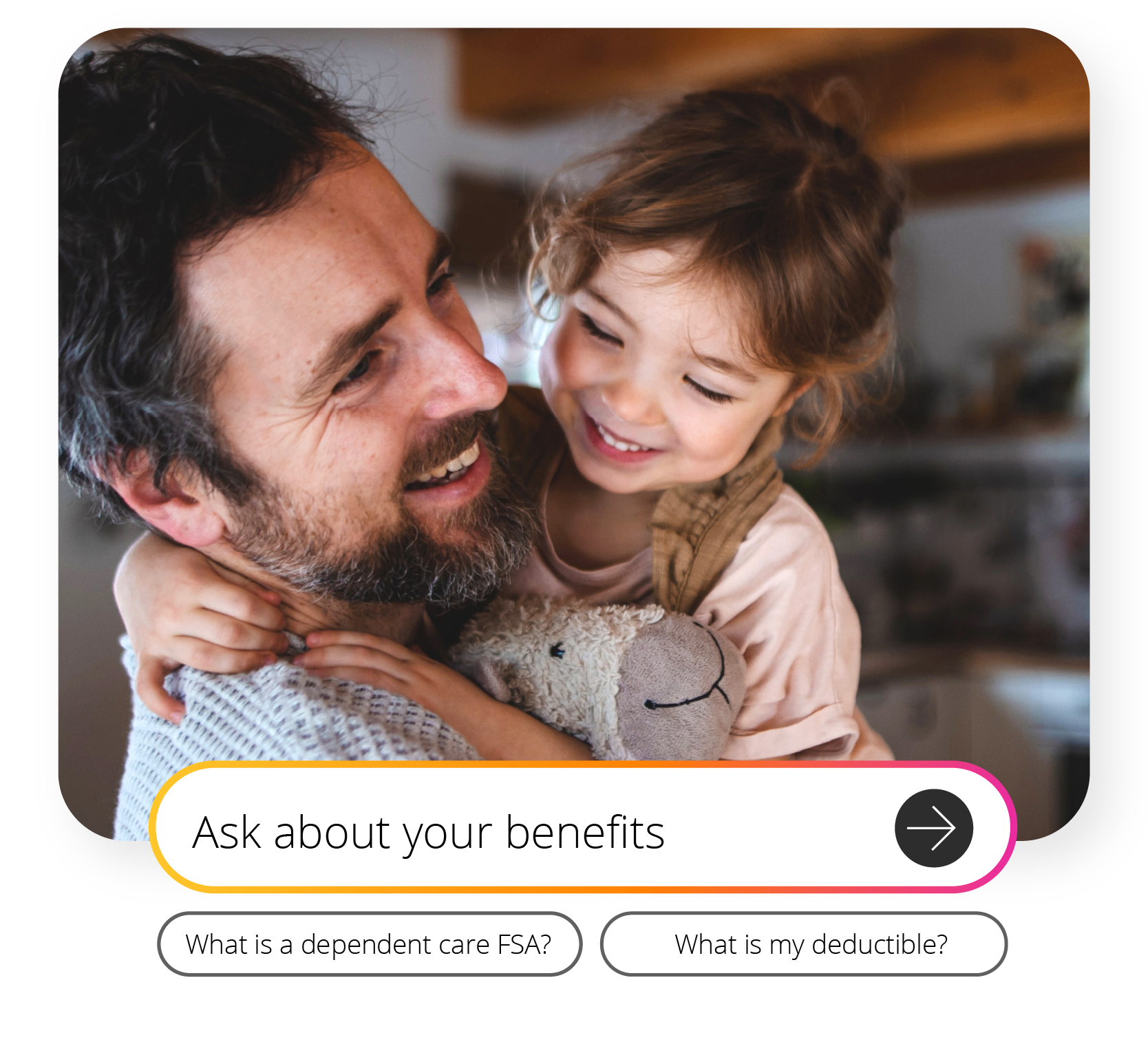 Dad smilling holding his daughter