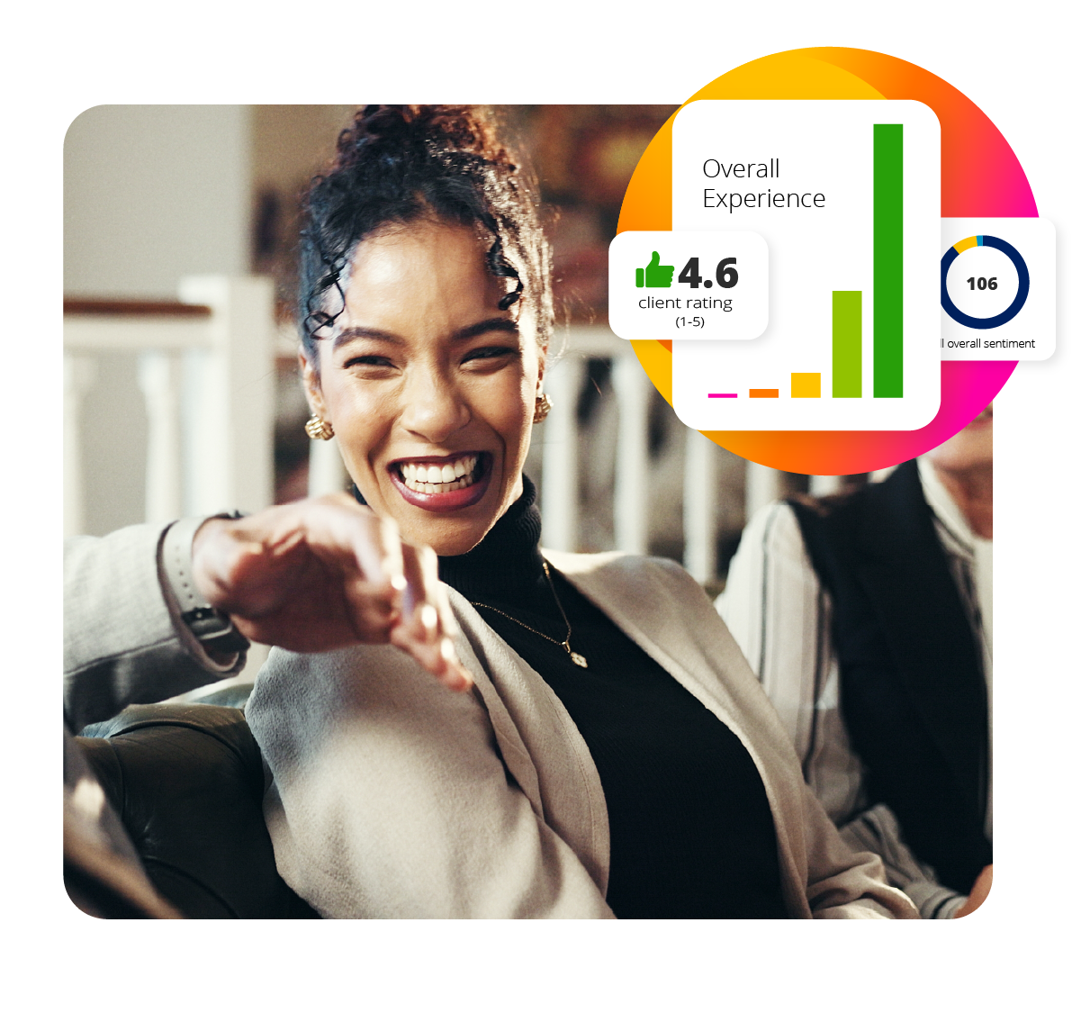 woman talking to coworkers