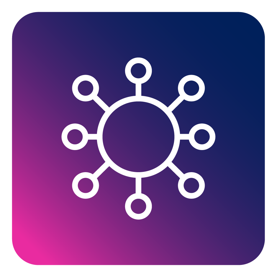 icon of circle connected to other circles
